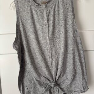 Calia Yoga Gray Sleeveless Tie Front Muscle Tee